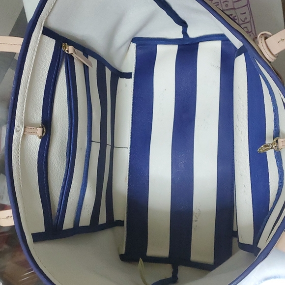 Kate Spade Tote Bag Blue and white Stripe - Picture 7 of 10